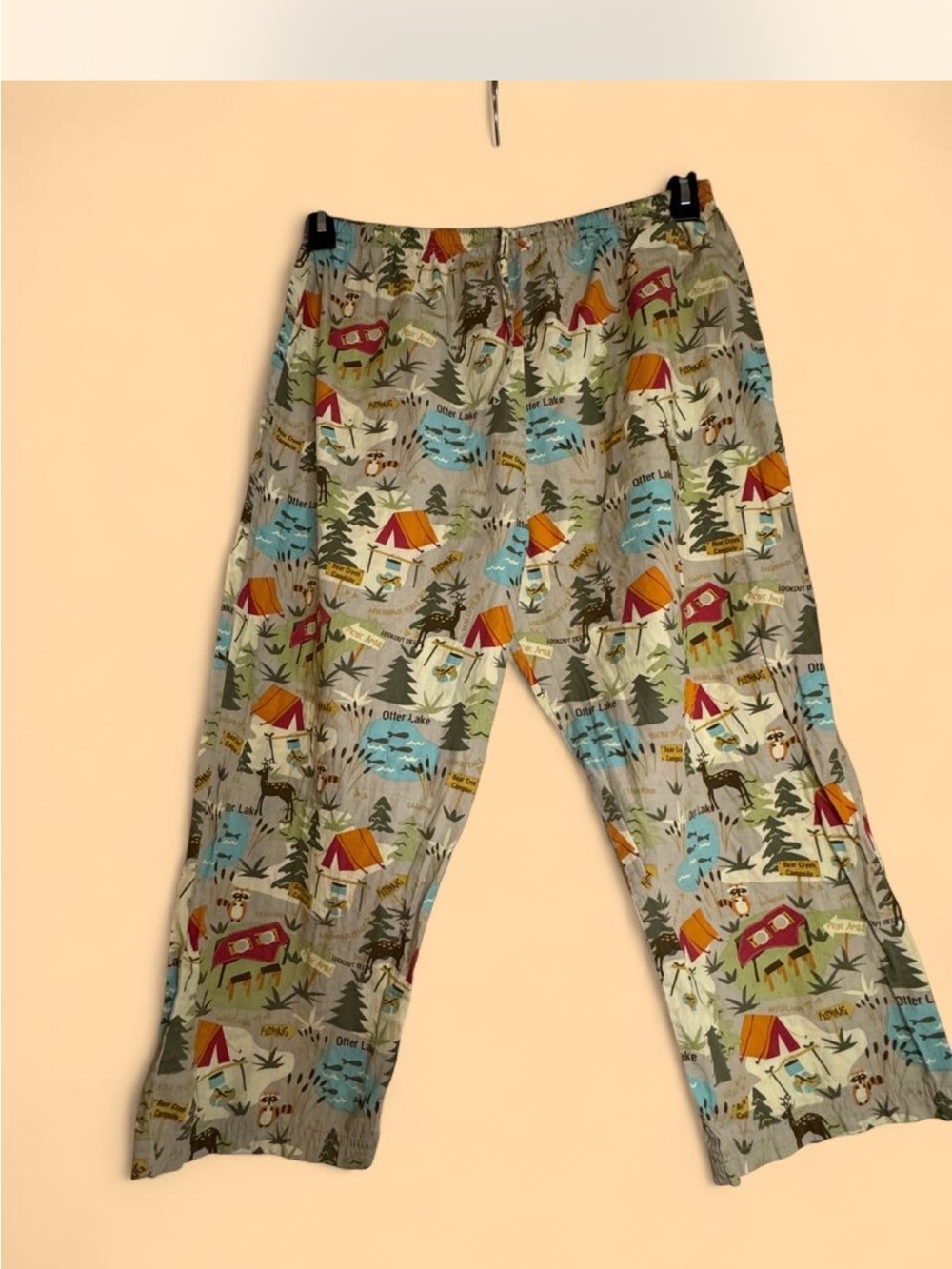 Cozy Camping Print Lounge Pants - Multicolor